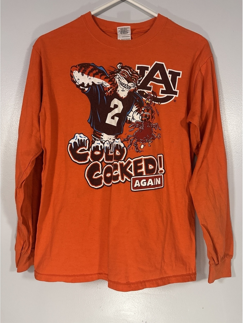 Auburn Tigers 2010 SEC Champions Cold Cocked Long Sleeve T-Shirt Men's S Orange